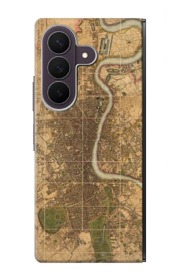 S3230 Vintage Map of London Case For Samsung Galaxy Z Fold 8 Ultra