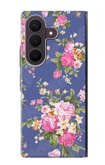 S3265 Vintage Flower Pattern Case For Samsung Galaxy Z Fold 8 Ultra