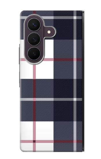 S3452 Plaid Fabric Pattern Case For Samsung Galaxy Z Fold 8 Ultra