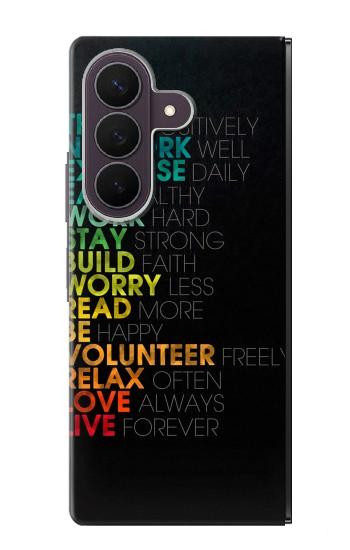 S3523 Think Positive Words Quotes Case For Samsung Galaxy Z Fold 8 Ultra