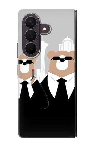 S3557 Bear in Black Suit Case For Samsung Galaxy Z Fold 8 Ultra