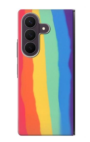 S3799 Cute Vertical Watercolor Rainbow Case For Samsung Galaxy Z Fold 8 Ultra