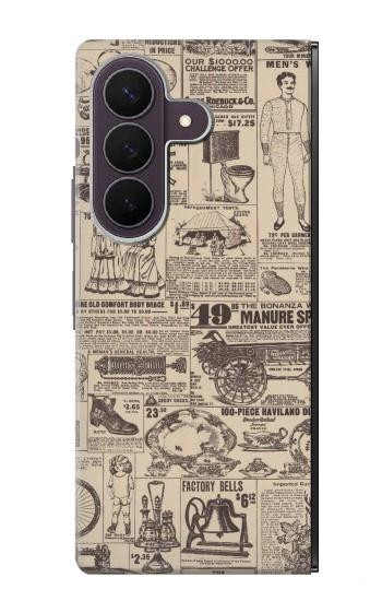 S3819 Retro Vintage Paper Case For Samsung Galaxy Z Fold 8 Ultra