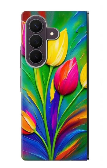 S3926 Colorful Tulip Oil Painting Case For Samsung Galaxy Z Fold 8 Ultra