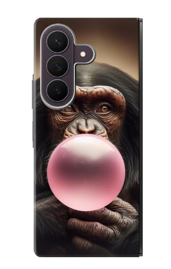 S3973 Chimpanzee Blowing Pink Bubblegum Case For Samsung Galaxy Z Fold 8 Ultra