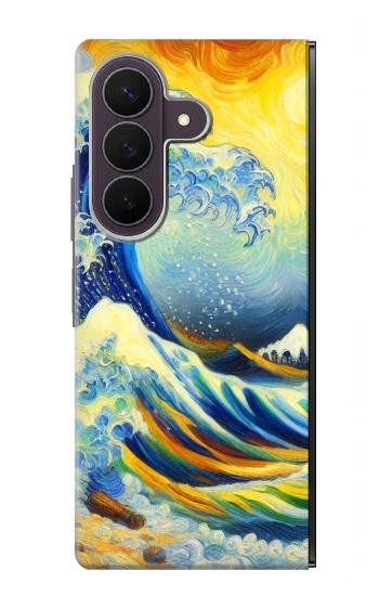S4005 Oil Color Painting Great Waves Case For Samsung Galaxy Z Fold 8 Ultra