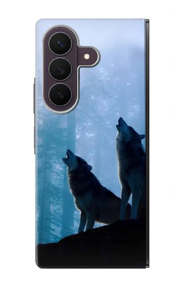S4053 Two Wolves Couple Howling Forest Case For Samsung Galaxy Z Fold 8 Ultra