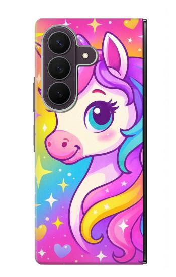 S4057 Cute Unicorn Cartoon Case For Samsung Galaxy Z Fold 8 Ultra