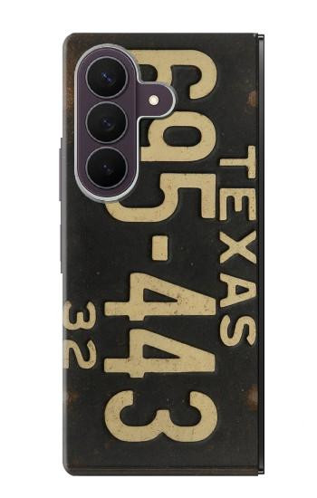 S4061 Vintage Texas Car License Plate Case For Samsung Galaxy Z Fold 8 Ultra