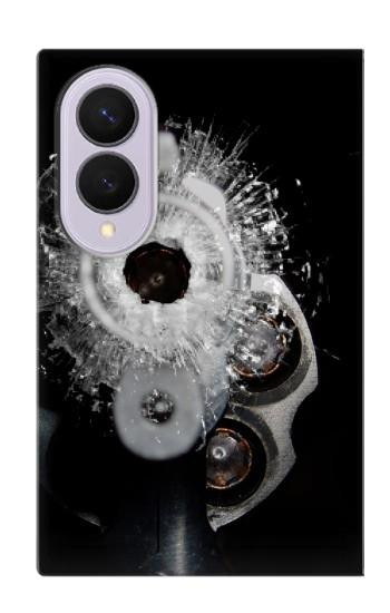 S2387 Gun Bullet Hole Glass Case For Samsung Galaxy Z Fold 8