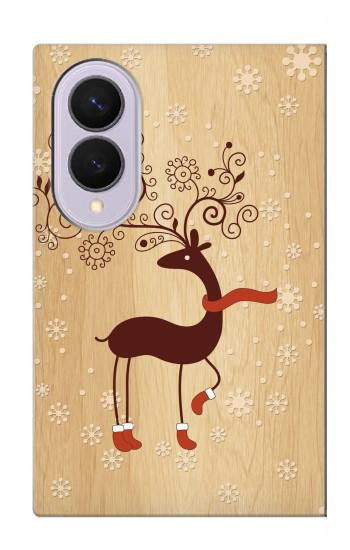 S3081 Wooden Raindeer Graphic Printed Case For Samsung Galaxy Z Fold 8