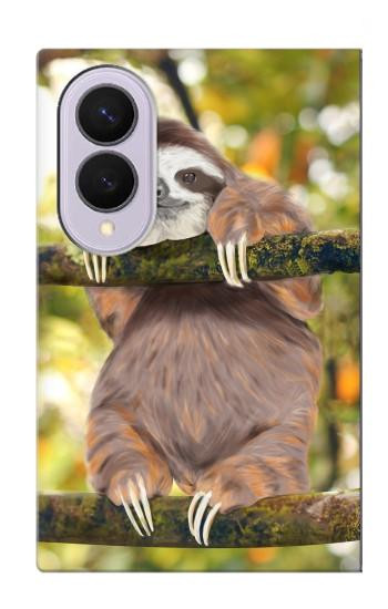 S3138 Cute Baby Sloth Paint Case For Samsung Galaxy Z Fold 8