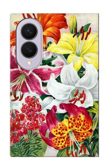 S3205 Retro Art Flowers Case For Samsung Galaxy Z Fold 8