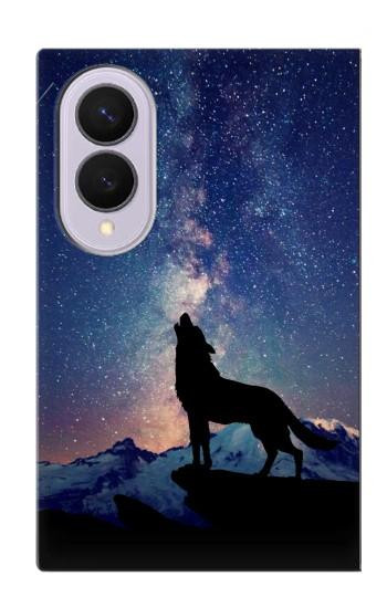 S3555 Wolf Howling Million Star Case For Samsung Galaxy Z Fold 8