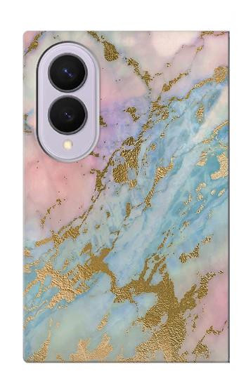 S3717 Rose Gold Blue Pastel Marble Graphic Printed Case For Samsung Galaxy Z Fold 8