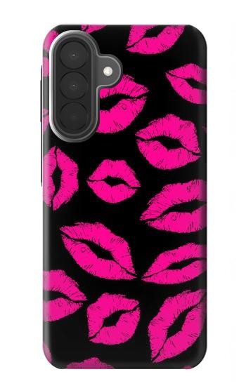 S2933 Pink Lips Kisses on Black Case For Samsung Galaxy A27
