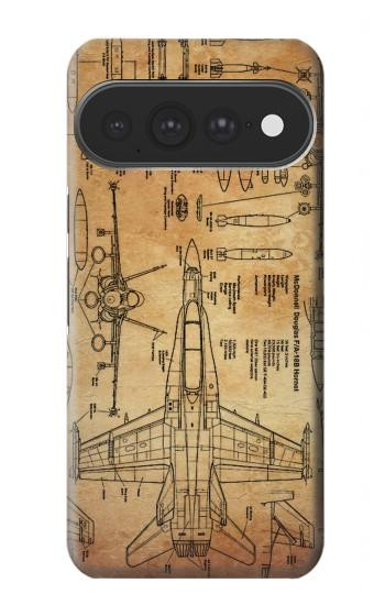 S3868 Aircraft Blueprint Old Paper Case For Google Pixel 11 Pro XL
