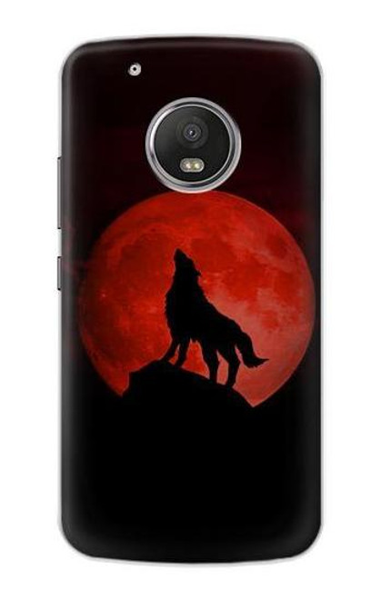 S2955 Wolf Howling Red Moon Case For Motorola Moto G5 Plus