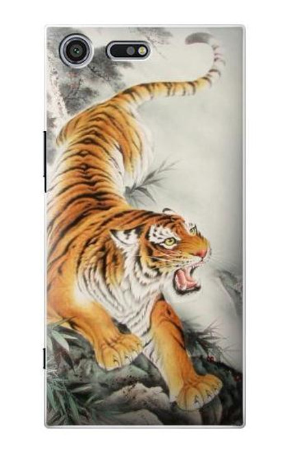 S2751 Chinese Tiger Brush Painting Case For Sony Xperia XZ Premium