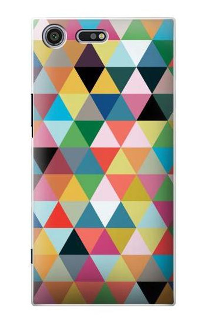 S3049 Triangles Vibrant Colors Case For Sony Xperia XZ Premium