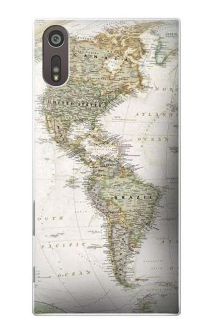 S0604 World Map Case For Sony Xperia XZ