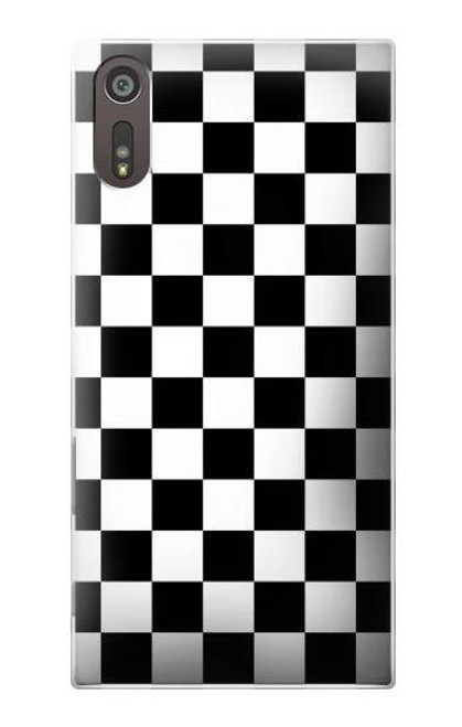 S1611 Black and White Check Chess Board Case For Sony Xperia XZ