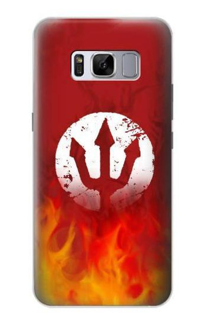 S2803 Fire Red Devil Spear Symbol Case For Samsung Galaxy S8 Plus