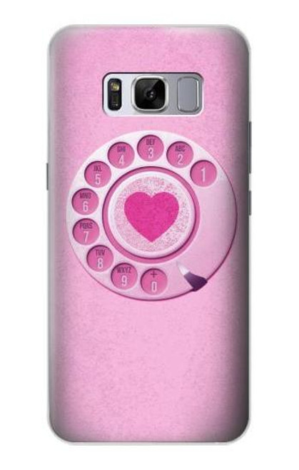 S2847 Pink Retro Rotary Phone Case For Samsung Galaxy S8 Plus