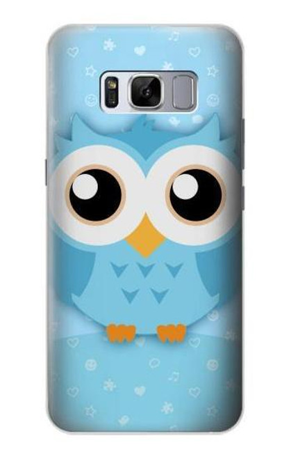 S3029 Cute Blue Owl Case For Samsung Galaxy S8