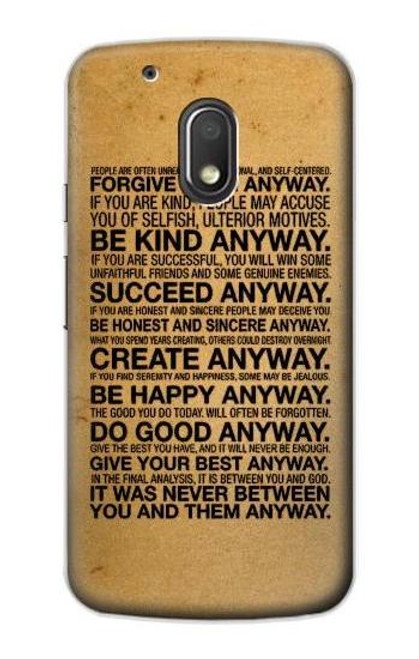 S2513 Mother Teresa Anyway Quotes Case For Motorola Moto G4 Play