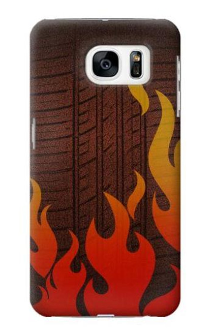 S2988 Rally Car Tire Fire Case For Samsung Galaxy S7