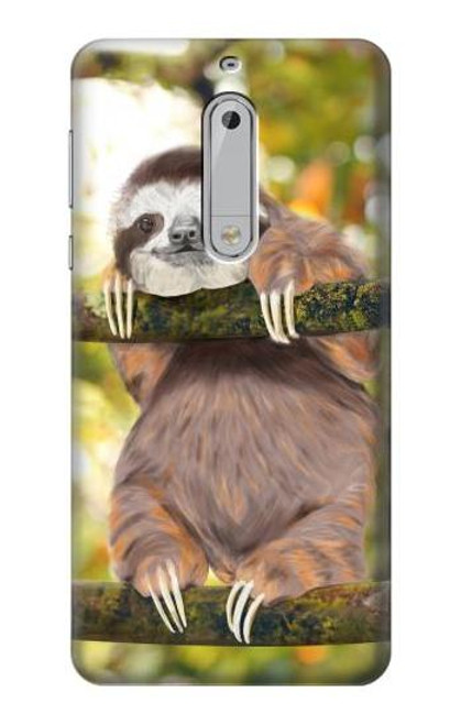 S3138 Cute Baby Sloth Paint Case For Nokia 5