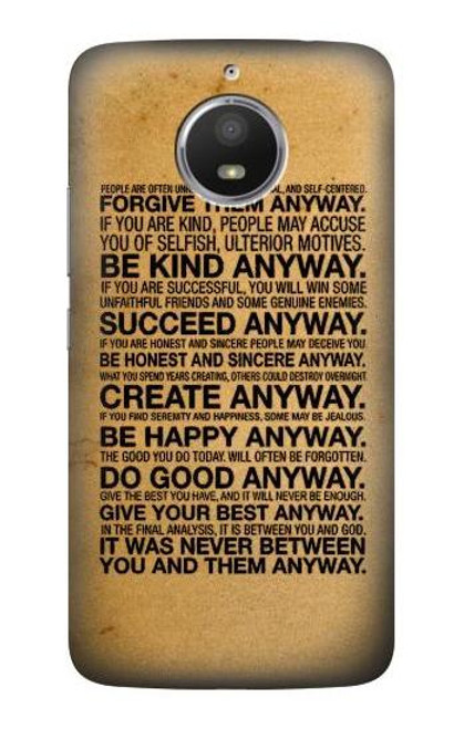 S2513 Mother Teresa Anyway Quotes Case For Motorola Moto E4 Plus