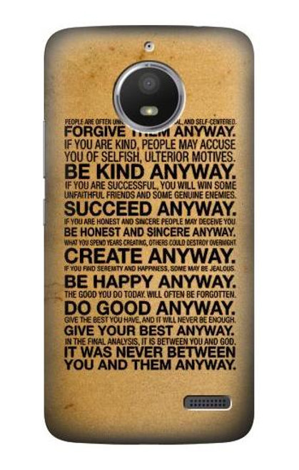 S2513 Mother Teresa Anyway Quotes Case For Motorola Moto E4