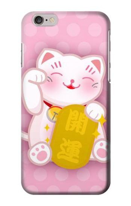 S3025 Pink Maneki Neko Lucky Cat Case For iPhone 6 Plus, iPhone 6s Plus