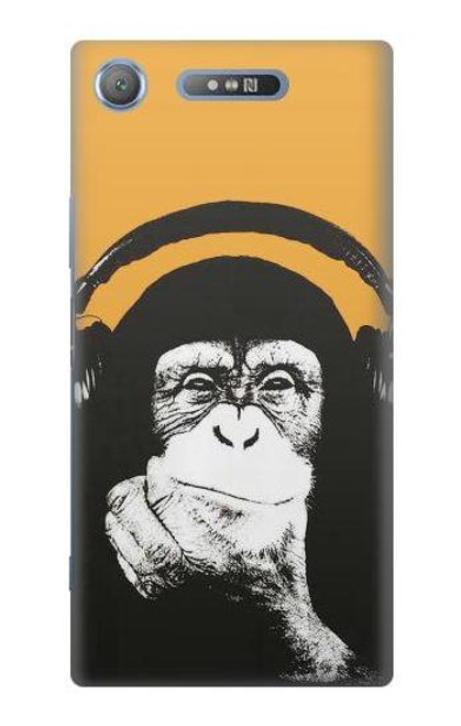 S2324 Funny Monkey with Headphone Pop Music Case For Sony Xperia XZ1