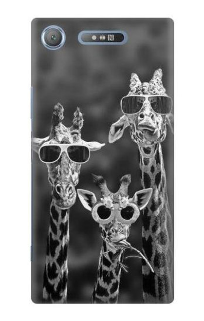 S2327 Giraffes With Sunglasses Case For Sony Xperia XZ1