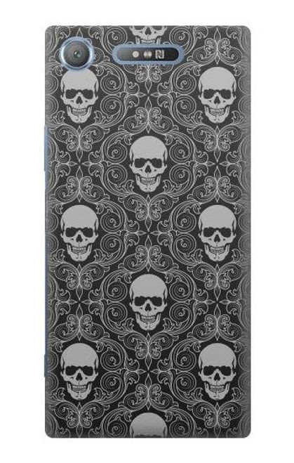 S2371 Skull Vintage Monochrome Pattern Case For Sony Xperia XZ1