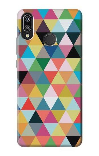 S3049 Triangles Vibrant Colors Case For Huawei P20 Lite