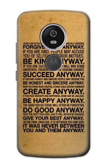 S2513 Mother Teresa Anyway Quotes Case For Motorola Moto E5 Plus