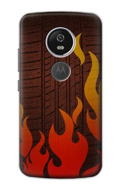 S2988 Rally Car Tire Fire Case For Motorola Moto E5 Plus