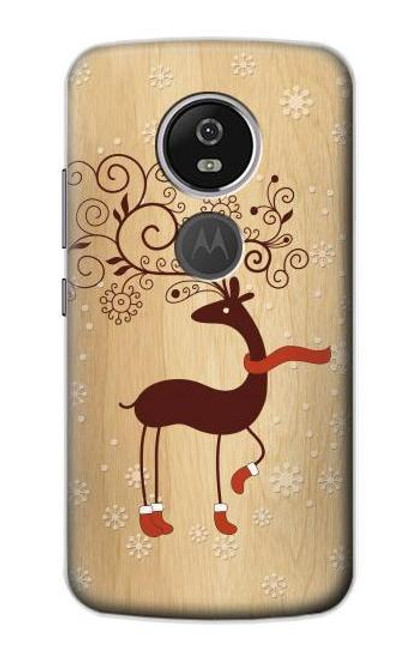 S3081 Wooden Raindeer Graphic Printed Case For Motorola Moto E5 Plus