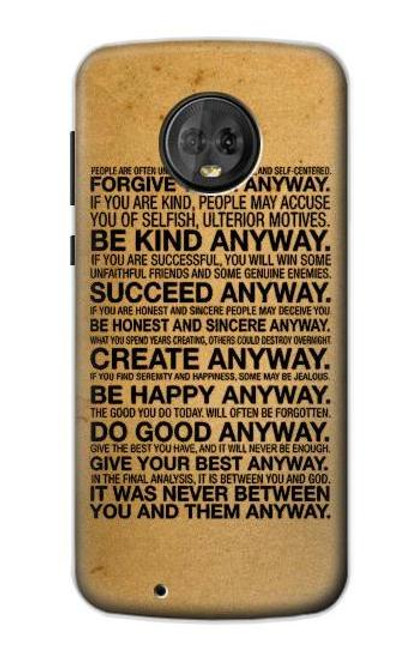 S2513 Mother Teresa Anyway Quotes Case For Motorola Moto G6