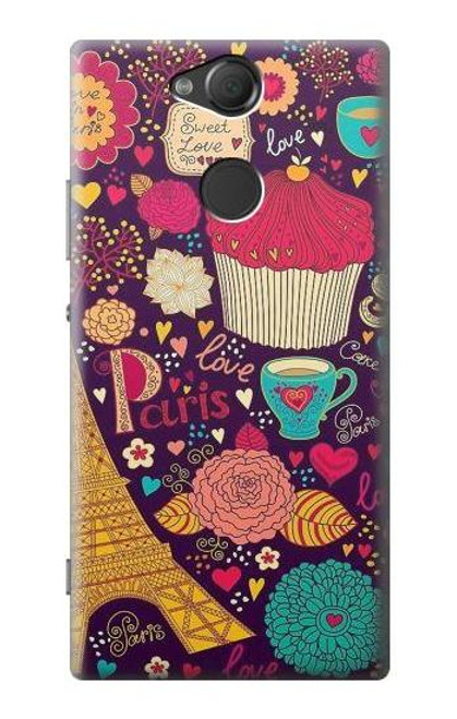 S2353 Paris Cartoon Vintage Pattern Case For Sony Xperia XA2