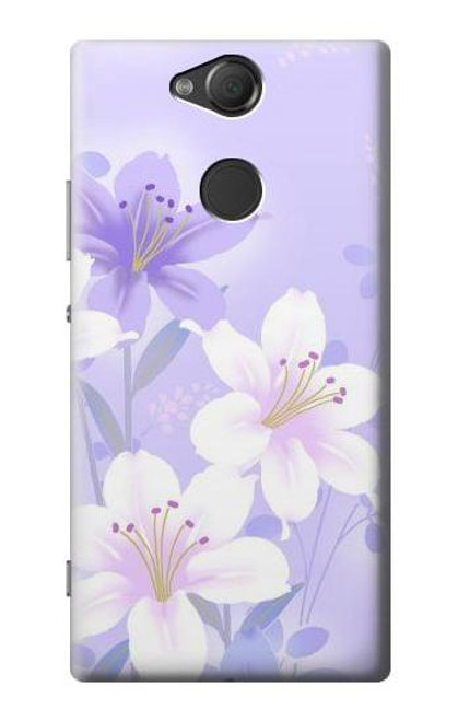 S2361 Purple White Flowers Case For Sony Xperia XA2