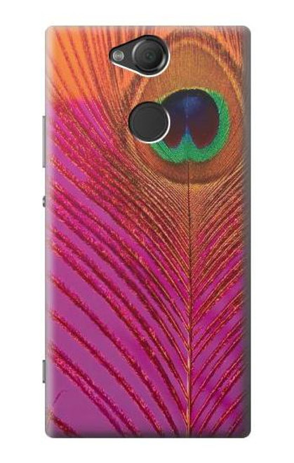 S3201 Pink Peacock Feather Case For Sony Xperia XA2