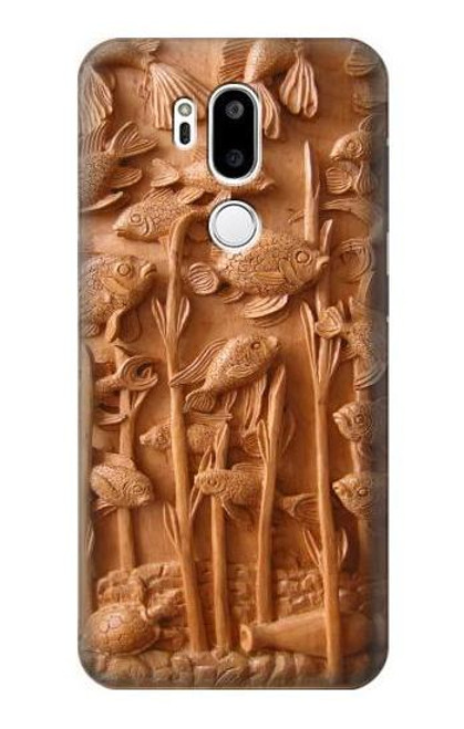 S1307 Fish Wood Carving Graphic Printed Case For LG G7 ThinQ