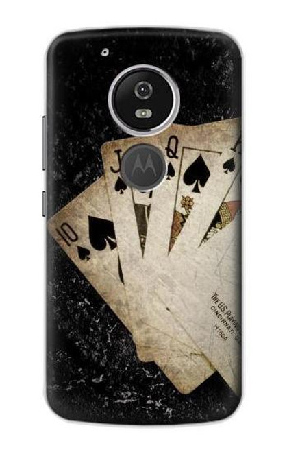 S3231 Vintage Royal Straight Flush Cards Case For Motorola Moto G6 Play, Moto G6 Forge, Moto E5