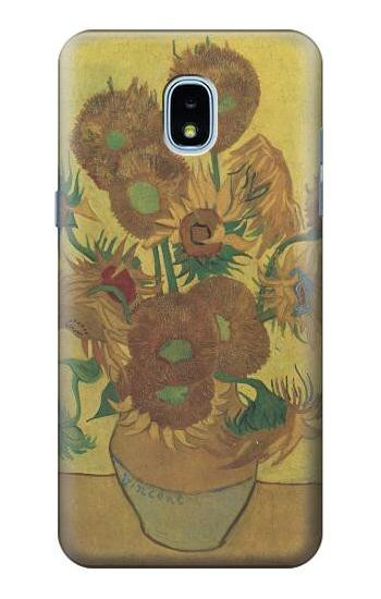 S0214 Van Gogh Vase Fifteen Sunflowers Case For Samsung Galaxy J3 (2018), J3 Star, J3 V 3rd Gen, J3 Orbit, J3 Achieve, Express Prime 3, Amp Prime 3