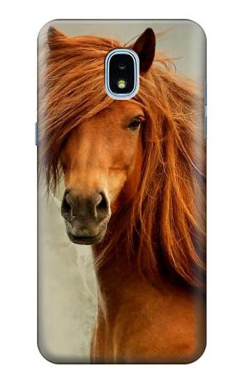 S1595 Beautiful Brown Horse Case For Samsung Galaxy J3 (2018), J3 Star, J3 V 3rd Gen, J3 Orbit, J3 Achieve, Express Prime 3, Amp Prime 3